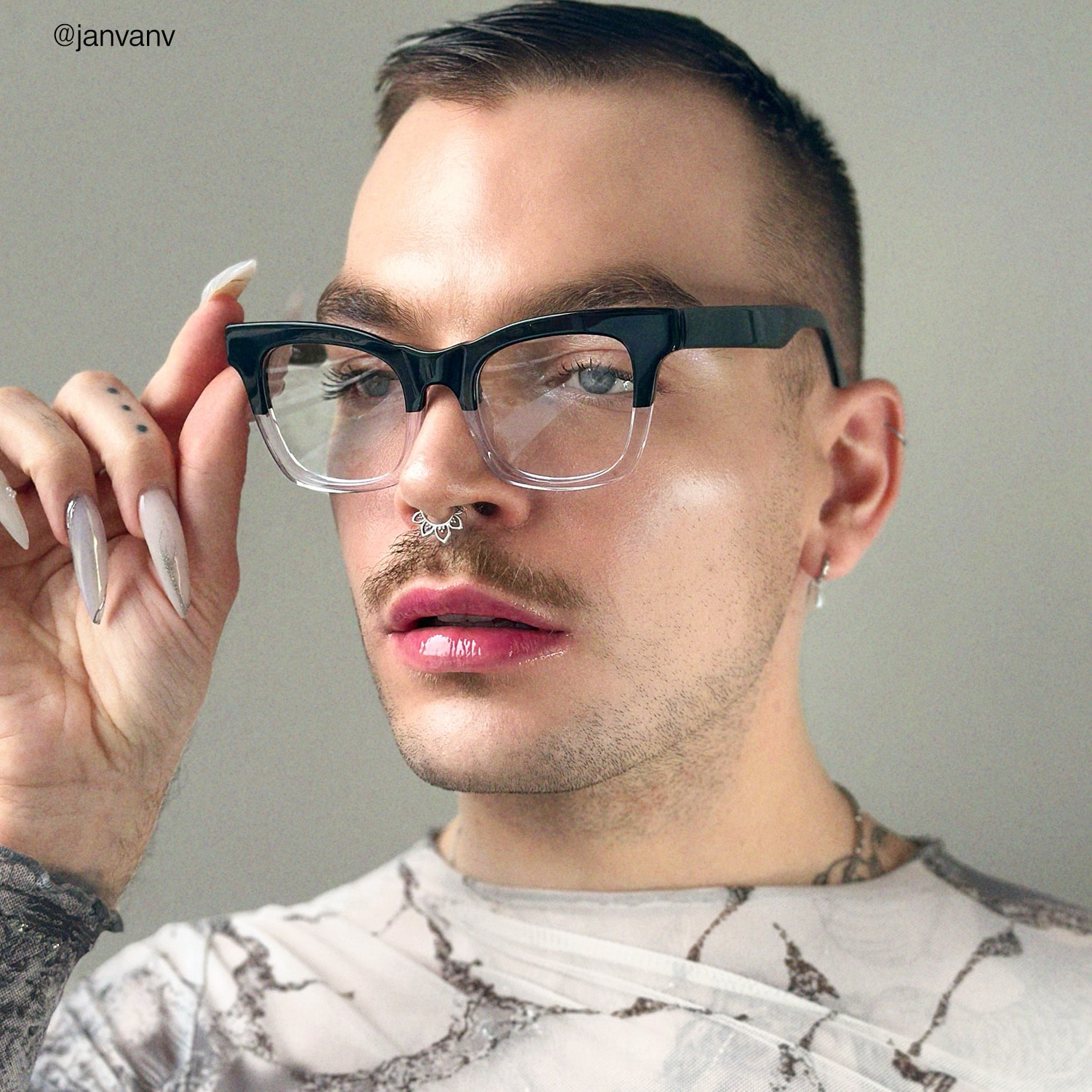 Stevens - Rectangle Two-tone Eyeglasses