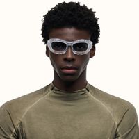 The Geologist - Geometric Transparent Sunglasses | Vooglam On Model 2