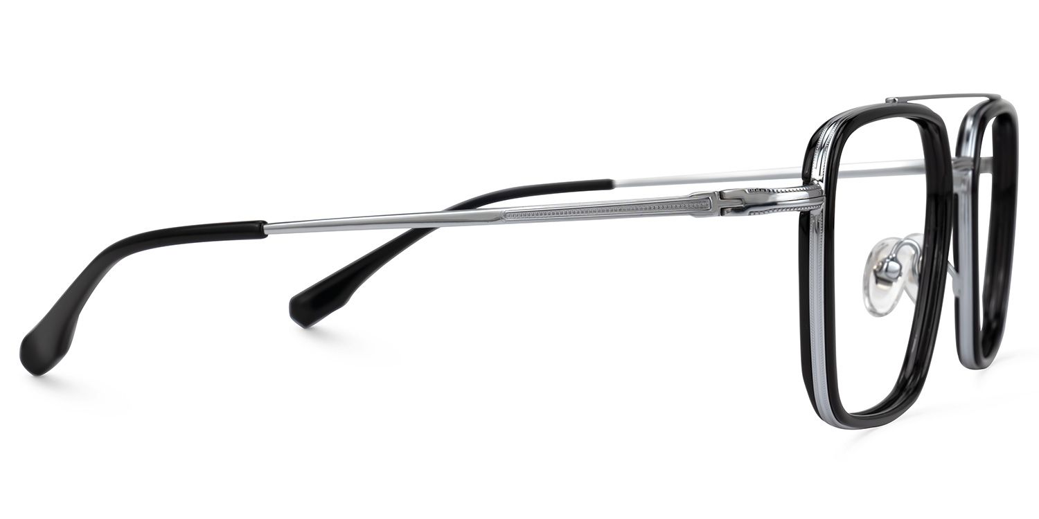 Delaiah - Aviator Black Eyeglasses | Vooglam 4