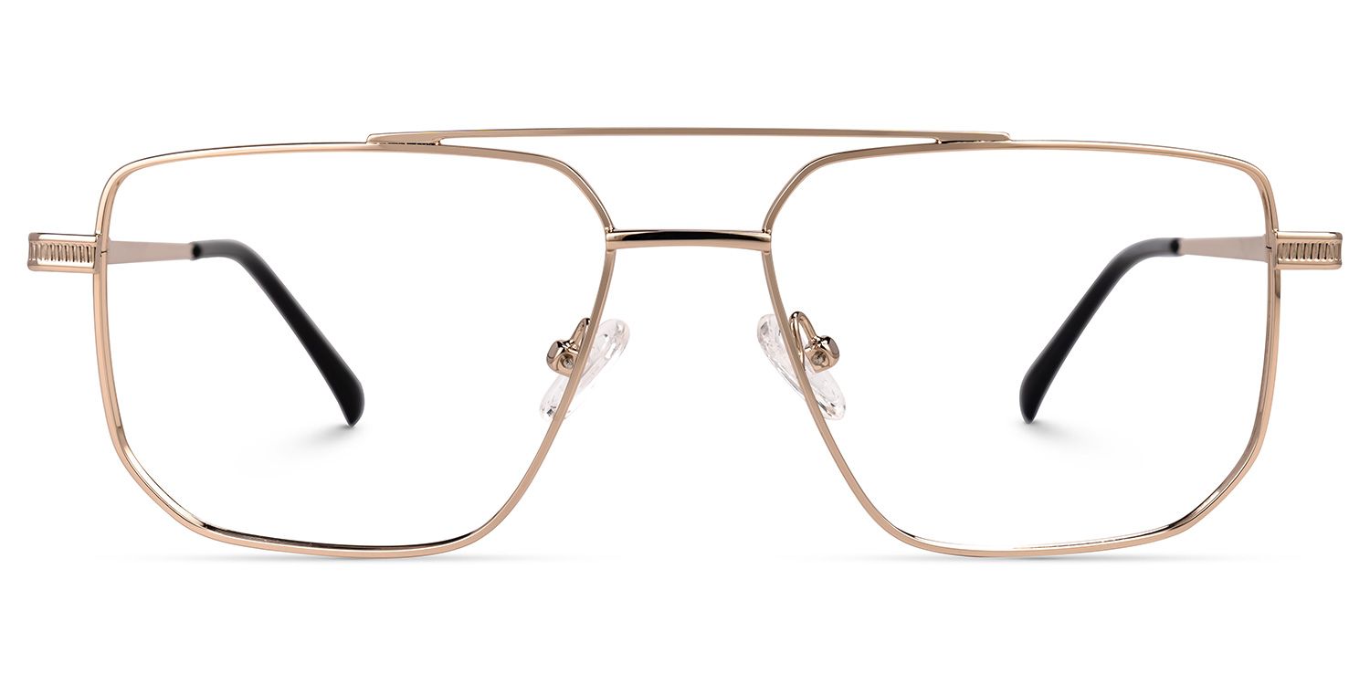 Einstein - Aviator Gold Eyeglasses | Vooglam Angle View