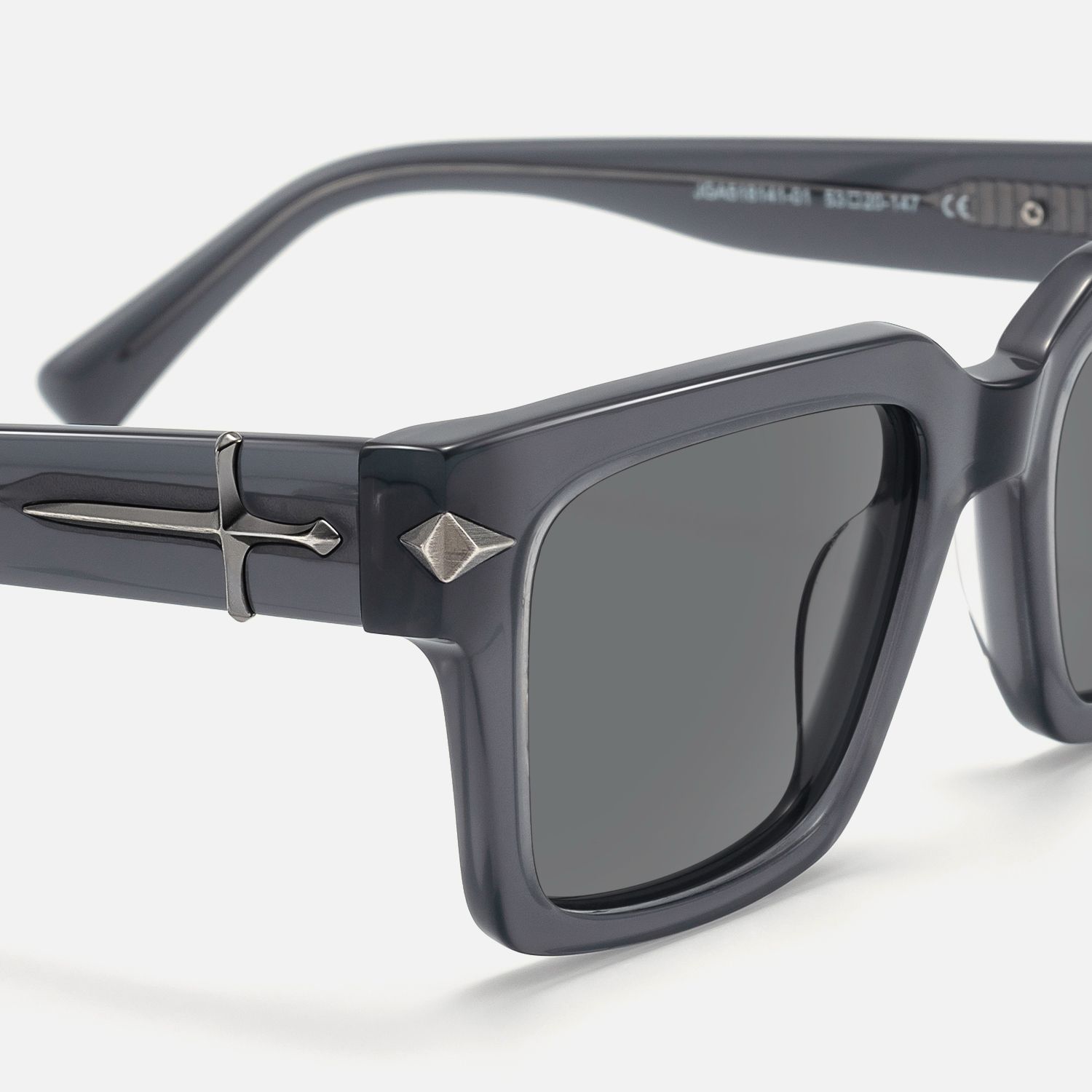 Covenant - Gray Transparent Sword Sunglasses | Vooglam Design Details