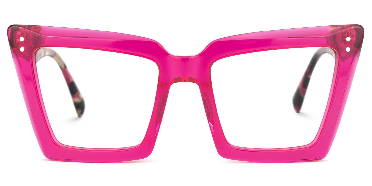 Eduardo - Square Pink Eyeglasses | Vooglam Angle View