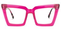 Eduardo - Square Pink Eyeglasses | Vooglam Angle View