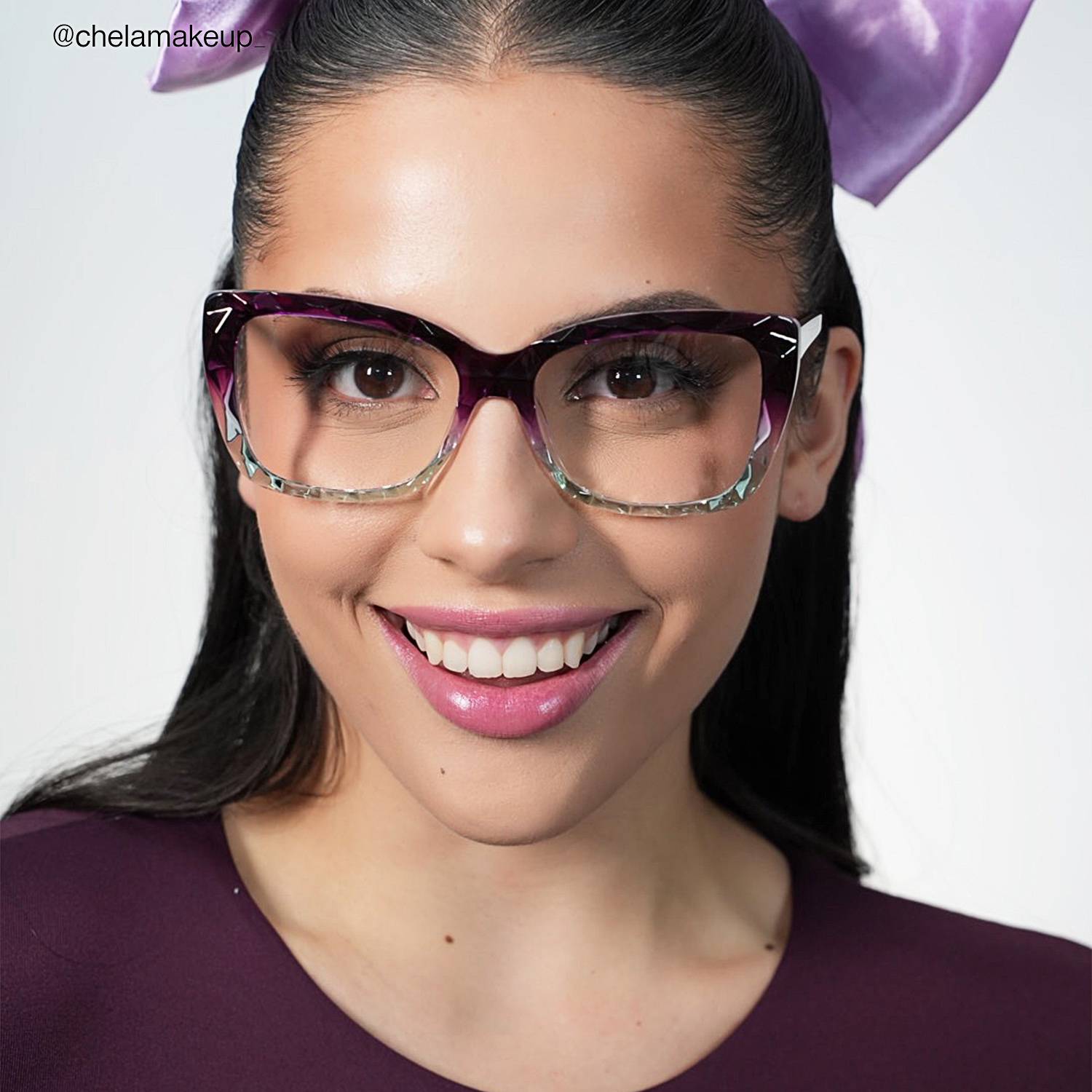 Shane - Rectangle Purple Eyeglasses