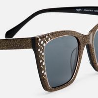 Glitz - Cat Eye Brown Sunglasses | Vooglam Design Details