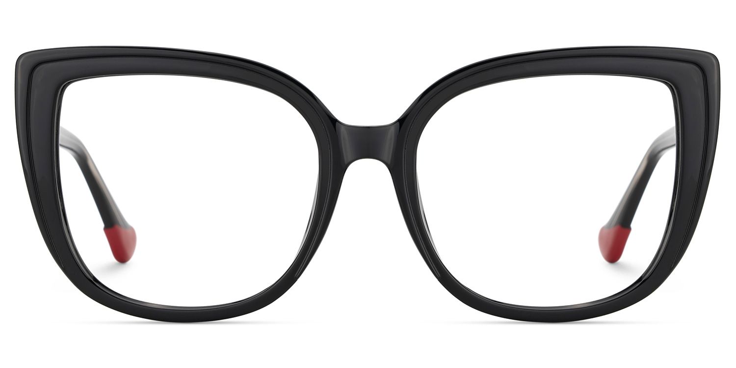 Darena - Cat Eye Black Eyeglasses | Vooglam Angle View