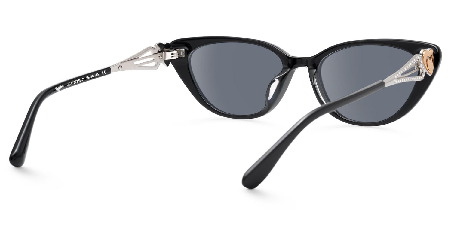 Naoya - Cat Eye Black Sunglasses | Vooglam Side View