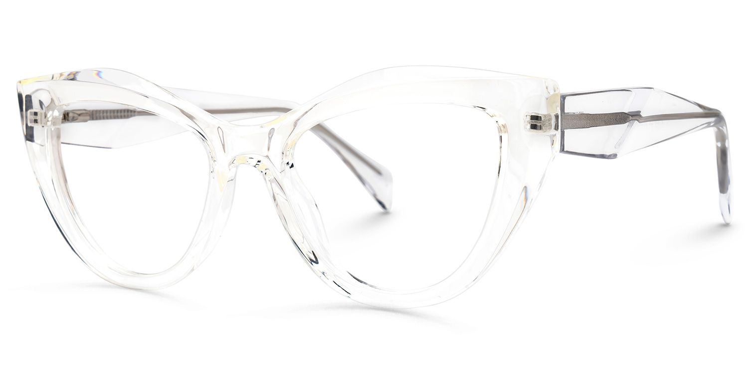 Fantine - Cat Eye Crystal Eyeglasses | Vooglam Front View