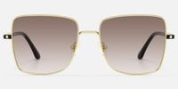 Devereux - Gradient Lens Square Gold Sunglasses | Vooglam Angle View