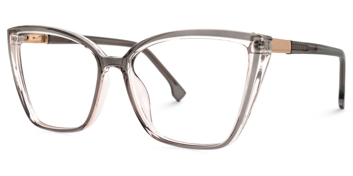 Fairoze - Cat Eye Grey Eyeglasses | Vooglam Front View