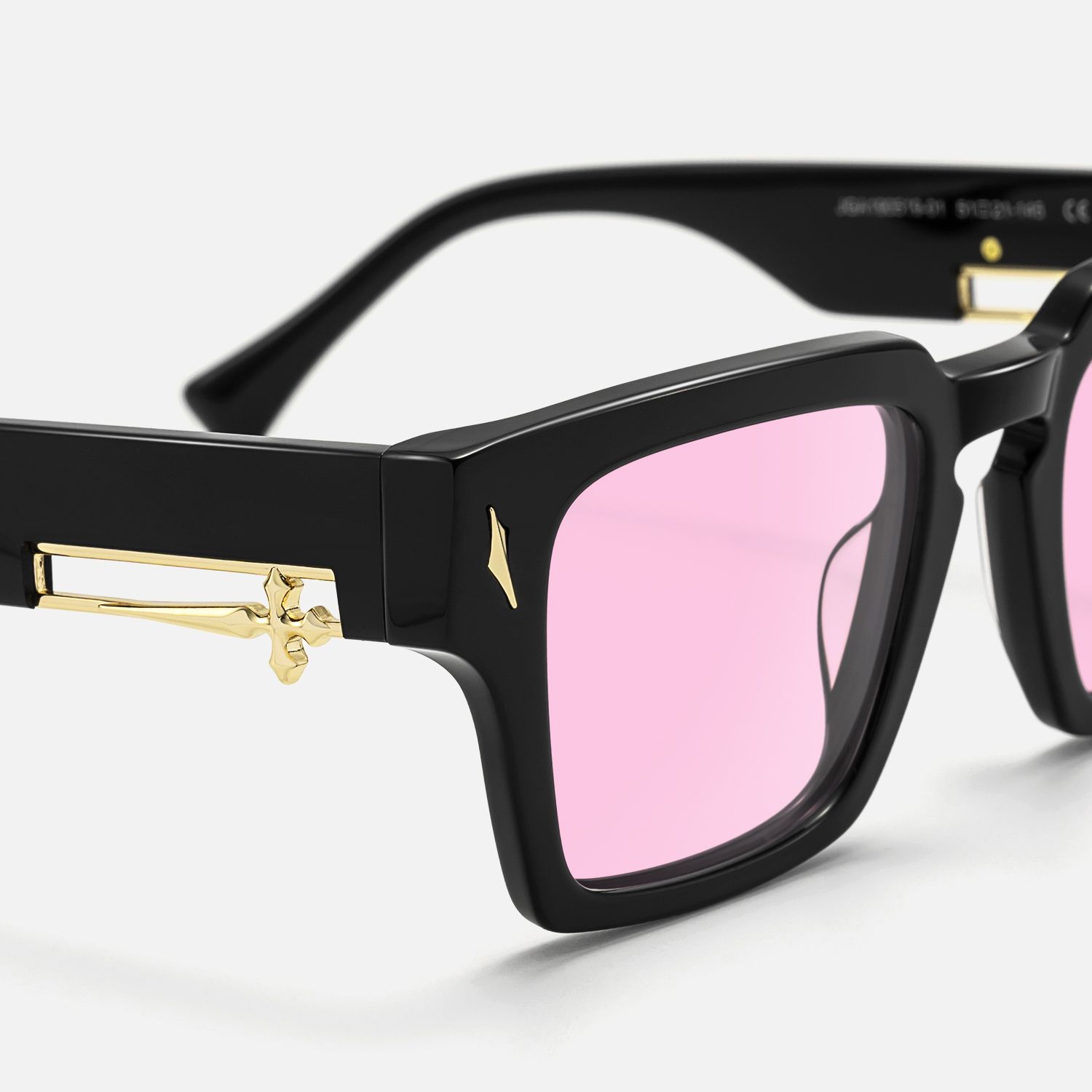 Stiletto - Pink Tinted Black Sword Sunglasses | Vooglam Design Details