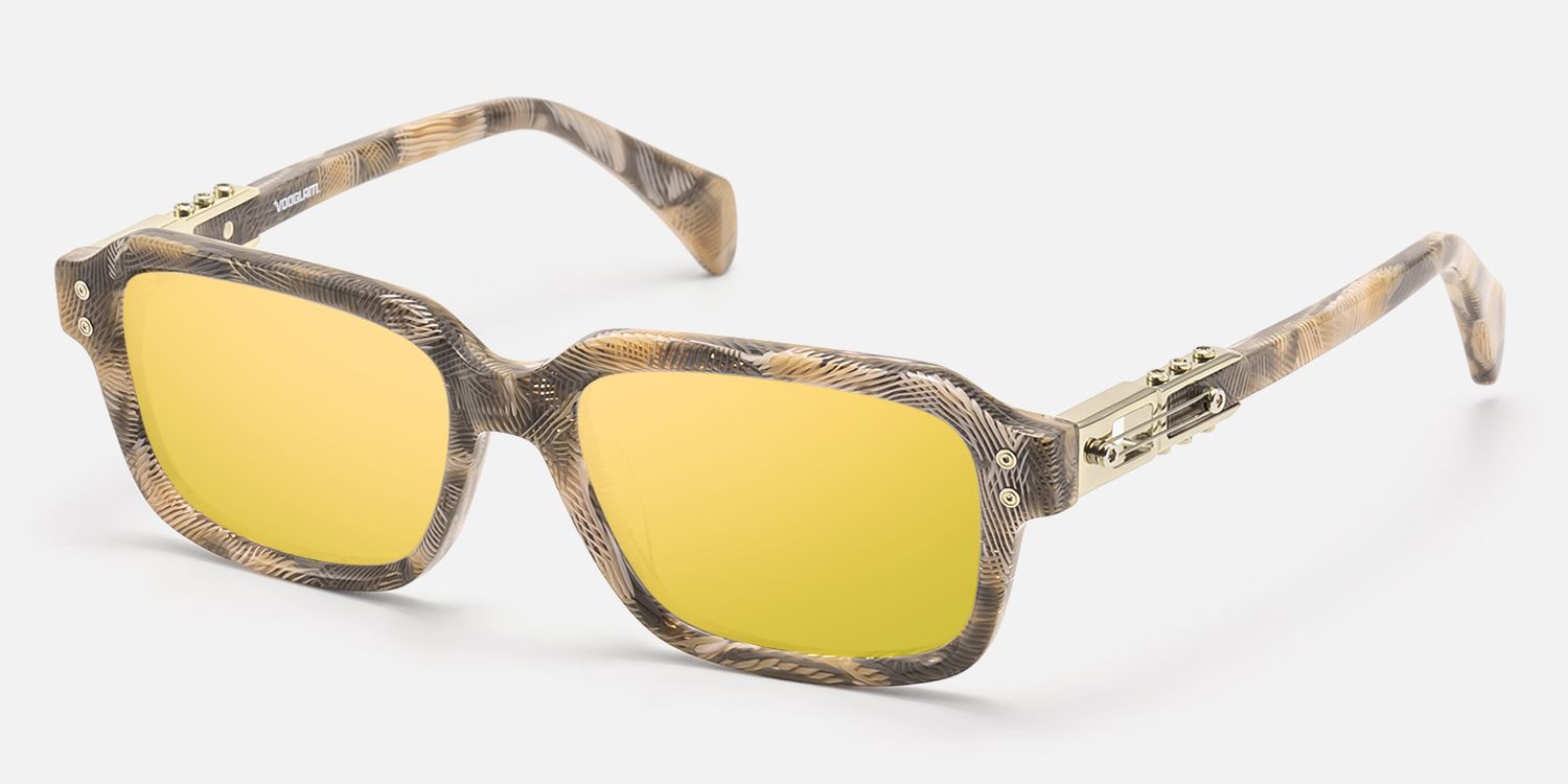 Anacortes - Light Brown Pattern Guitar Glasses | Vooglam Front View