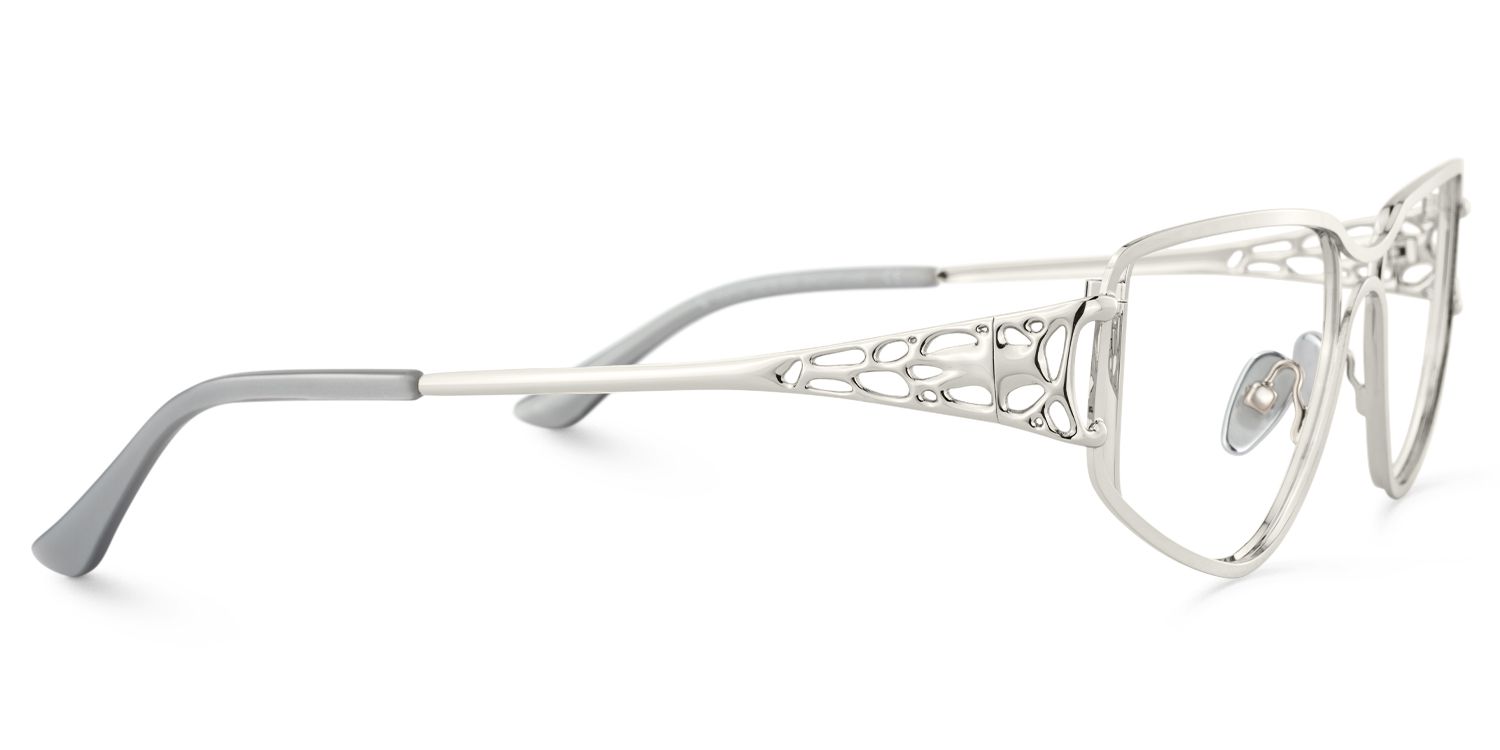 Sakina - Geometric Silver Eyeglasses product detail 4