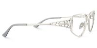 Sakina - Geometric Silver Eyeglasses | Vooglam 