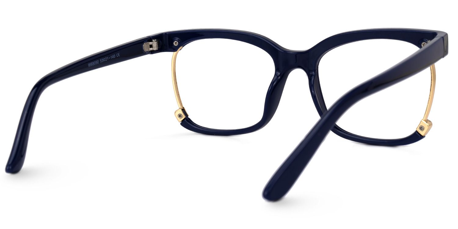 Adjoa - Rectangle Blue Eyeglasses | Vooglam Side View