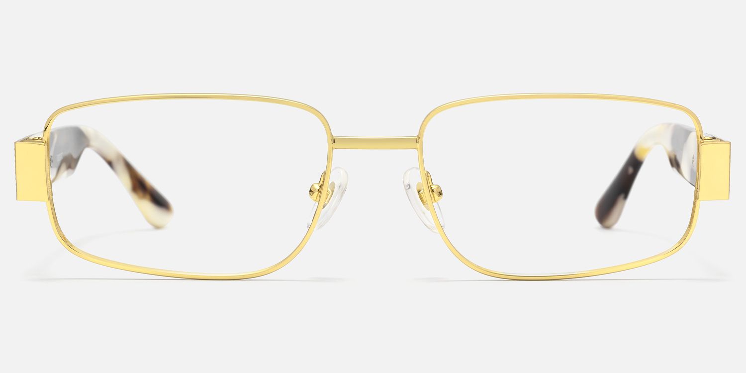 Cypher - Rectangle Gold Eyeglasses | Vooglam Angle View