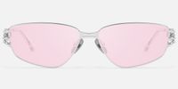 Spine - Silver Metal Pink Tinted Sunglasses | Vooglam Angle View
