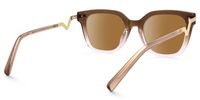 Natala - Rectangle Brown Sunglasses | Vooglam Side View