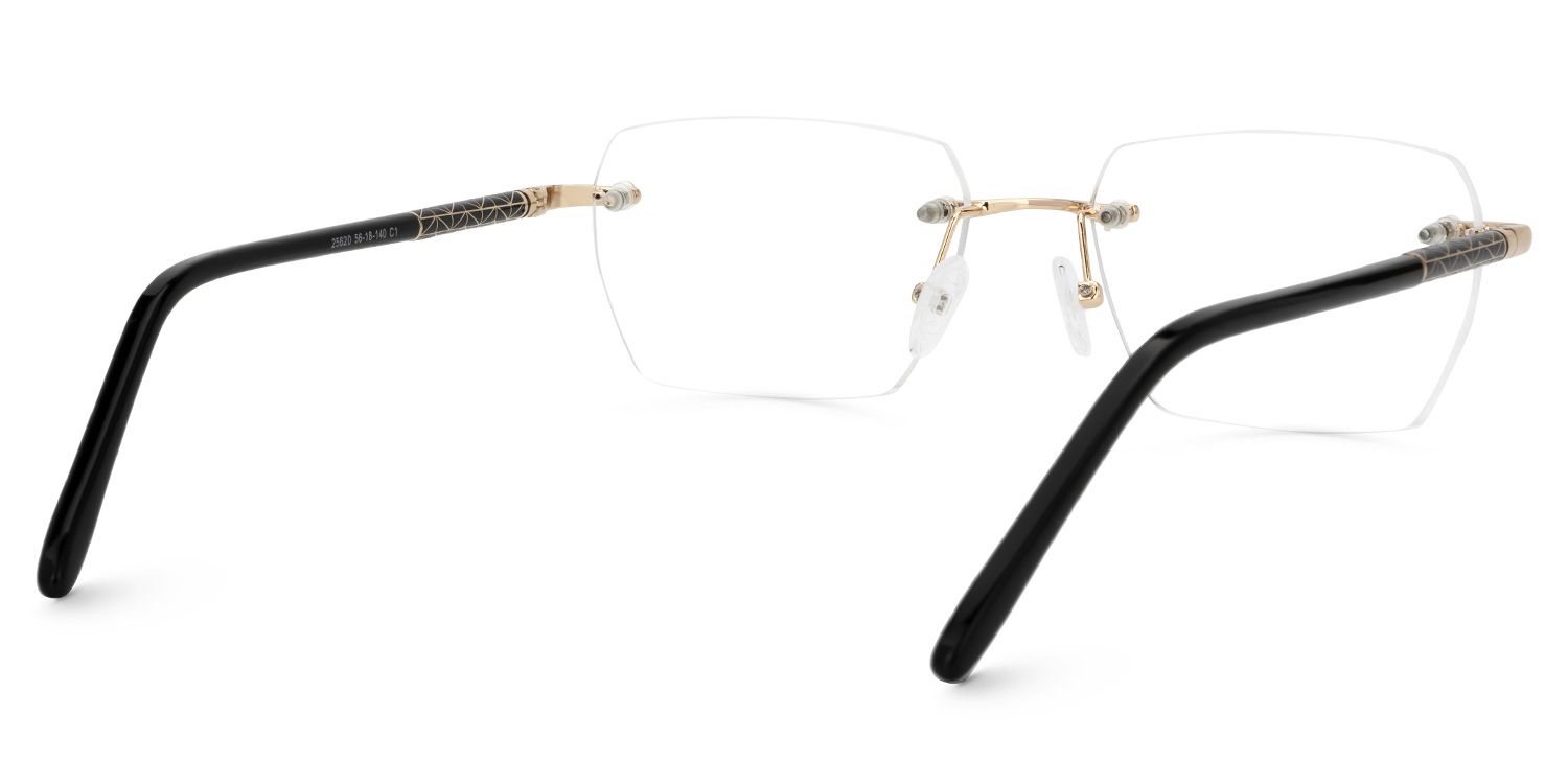 Faulkner - Geometric Gold Eyeglasses | Vooglam Side View