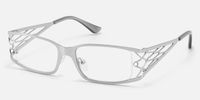 Rainey - Rectangle Silver Eyeglasses | Vooglam Front View