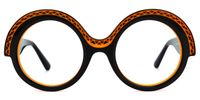 Admetus - Round Black/Orange Eyeglasses | Vooglam Angle View