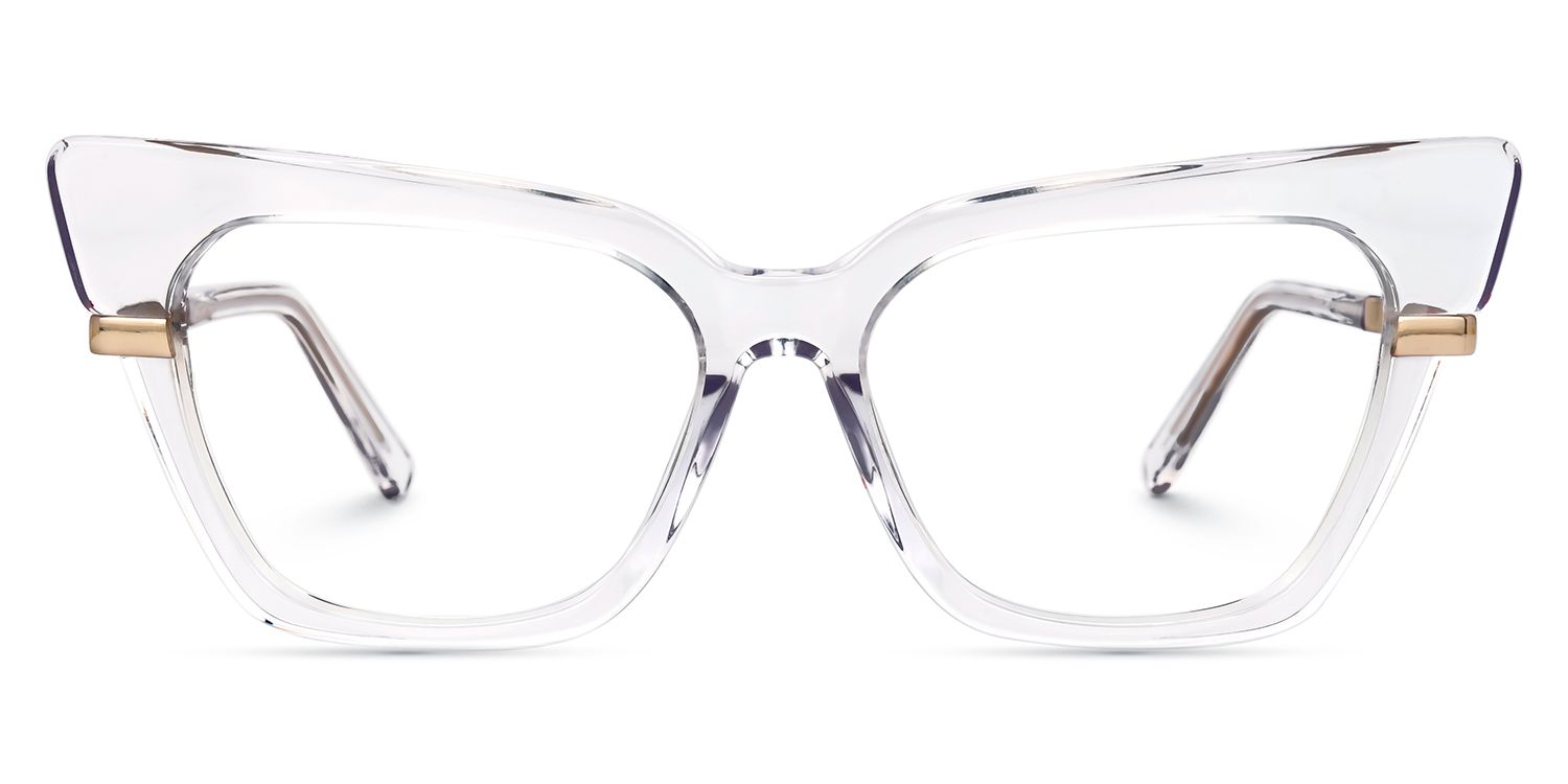 Mariana - Cat Eye Crystal Eyeglasses | Vooglam Angle View