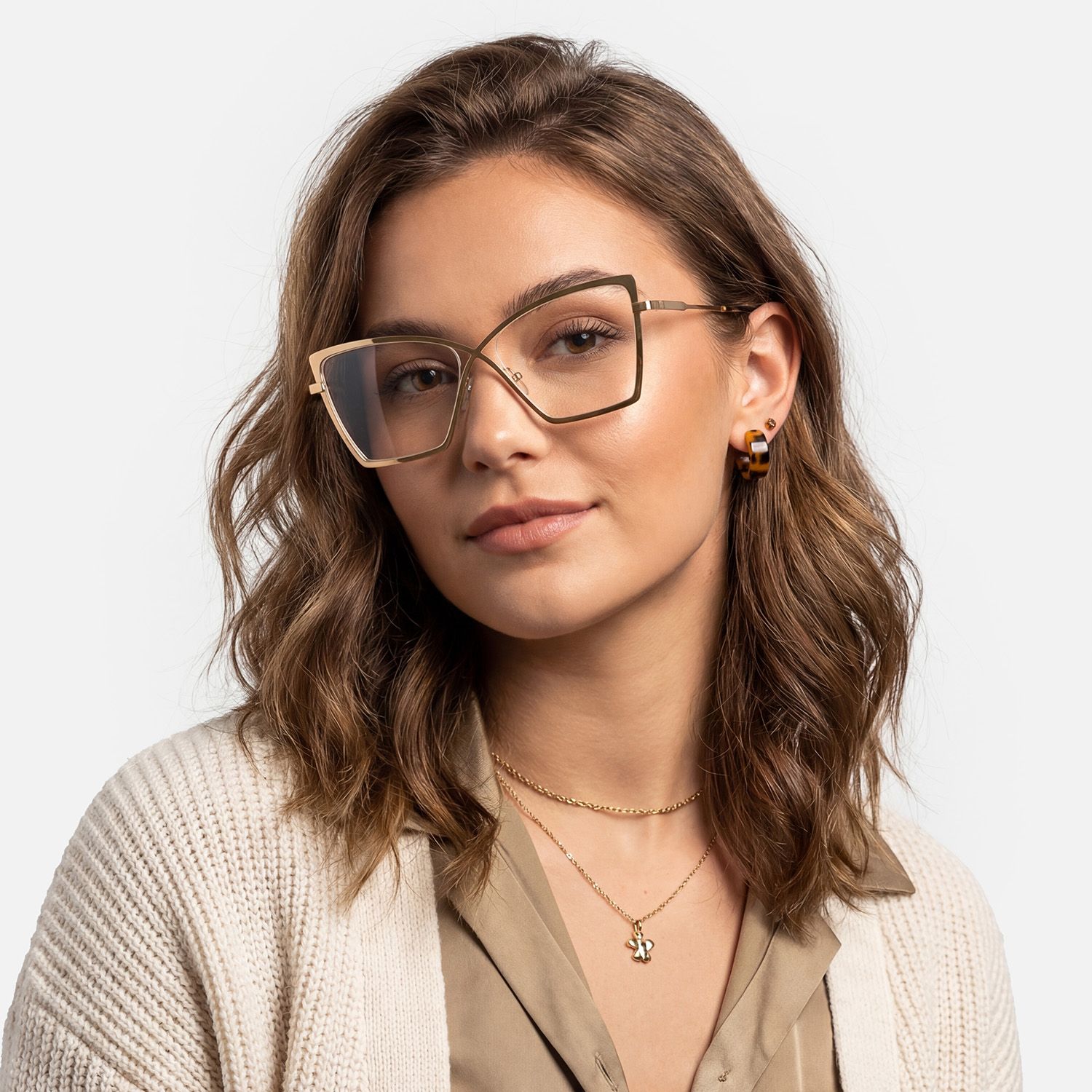 Explore the design story of Felicja - Gold Metal Butterfly Glasses | Vooglam