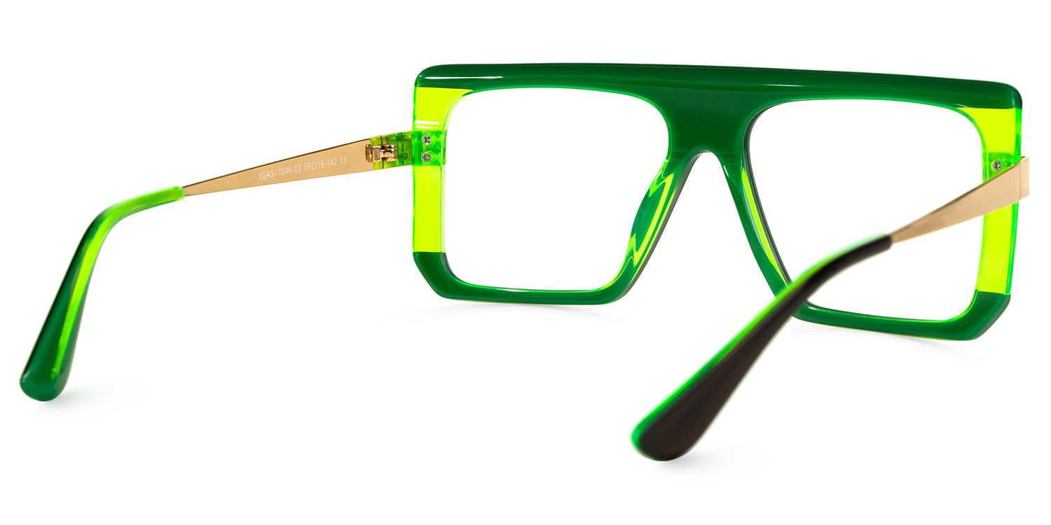 Damiano - Aviator Black/Green Two-tone Eyeglasses | Vooglam Side View