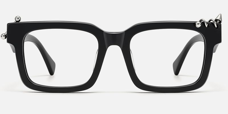 Spike - Rectangle Black Eyeglasses