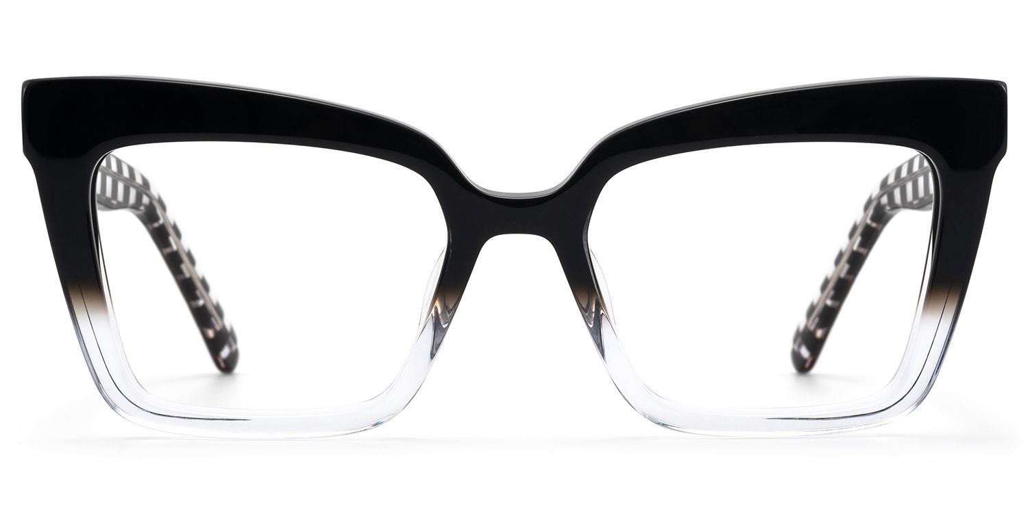 Galarza - Rectangle Black Eyeglasses | Vooglam Angle View