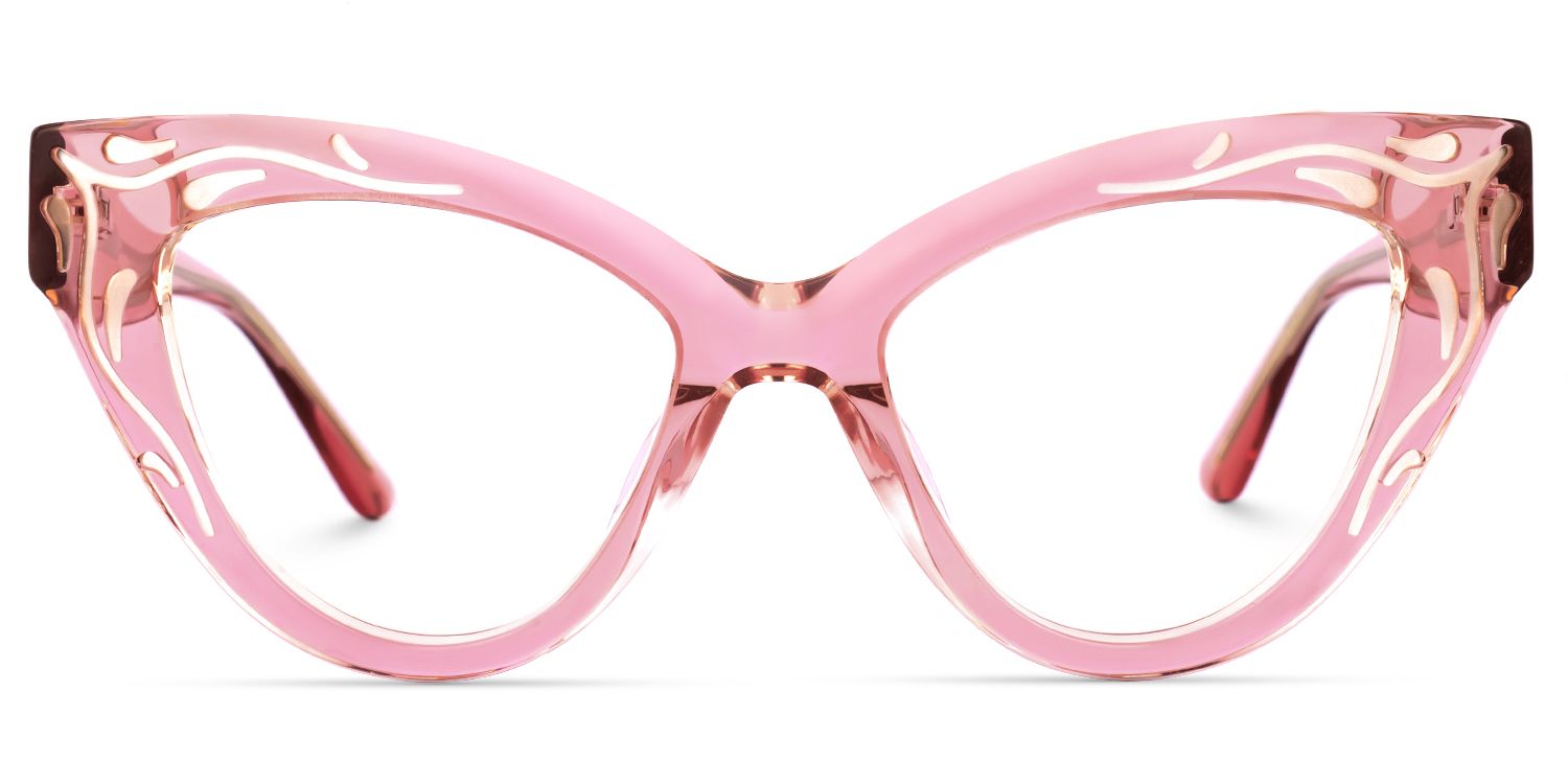 Ivey - Cat Eye Pink Eyeglasses | Vooglam Angle View