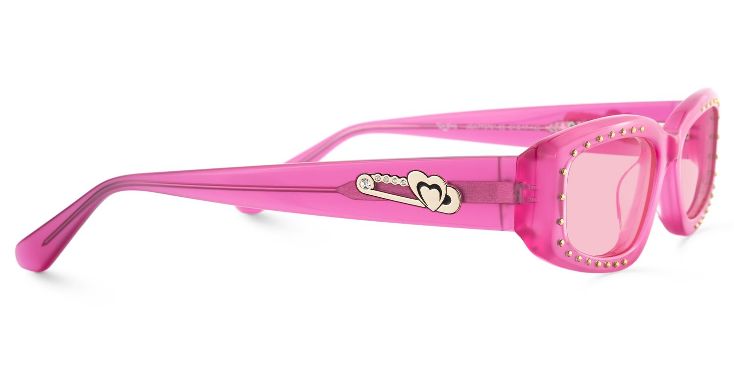 Quentin - Rectangle Pink Sunglasses | Vooglam 4