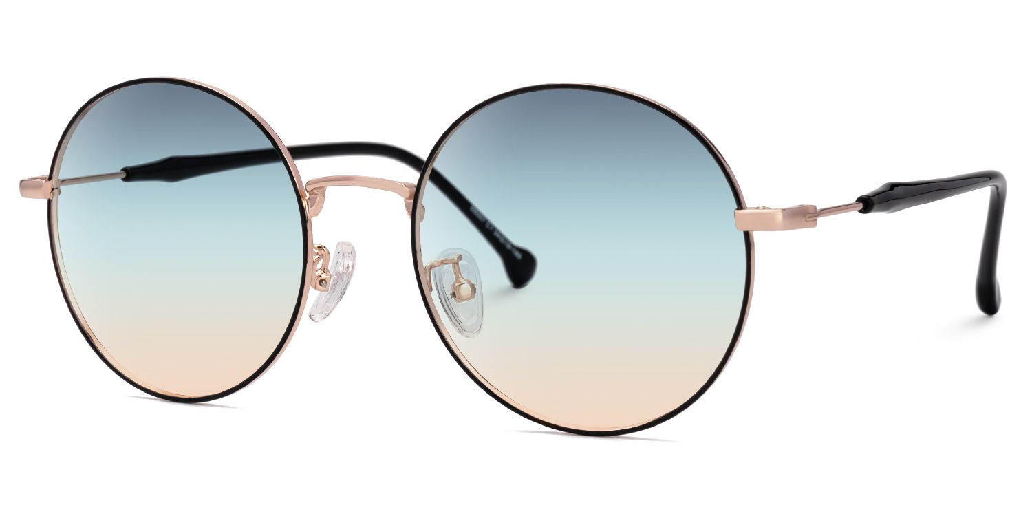 Lacey - Round Black Prescription Sunglasses | Vooglam Front View