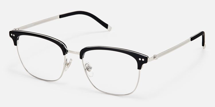 Chord - Rectangle Black Eyeglasses by Vooglam