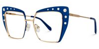 Afrim - Square Blue Eyeglasses | Vooglam Front View