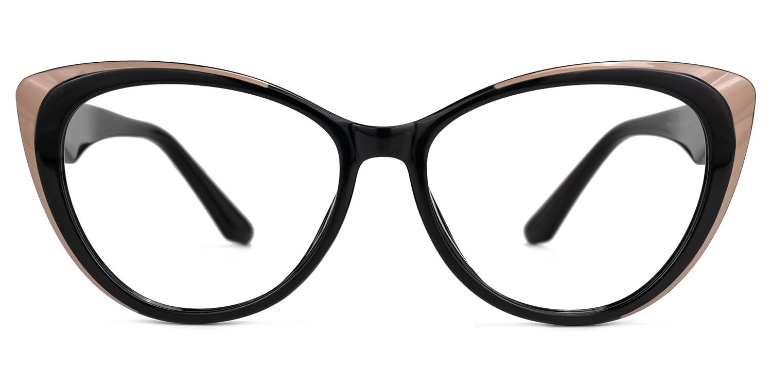 Ekundayo - Cat Eye Black Eyeglasses by Vooglam - Angle View