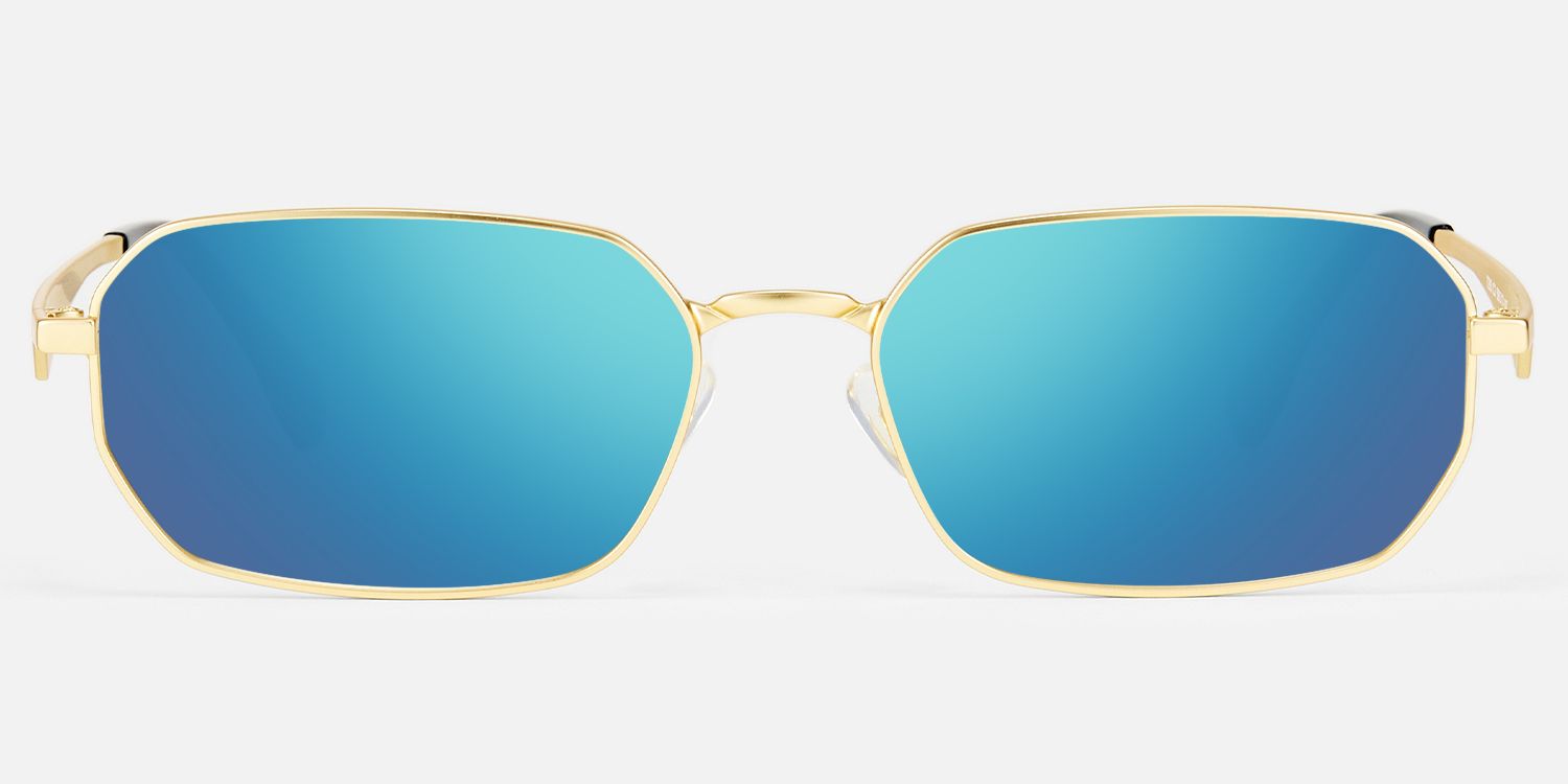Aether - Geometric Gold Sunglasses | Vooglam Angle View