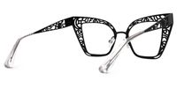 Agalia - Cat Eye Black Eyeglasses | Vooglam Side View