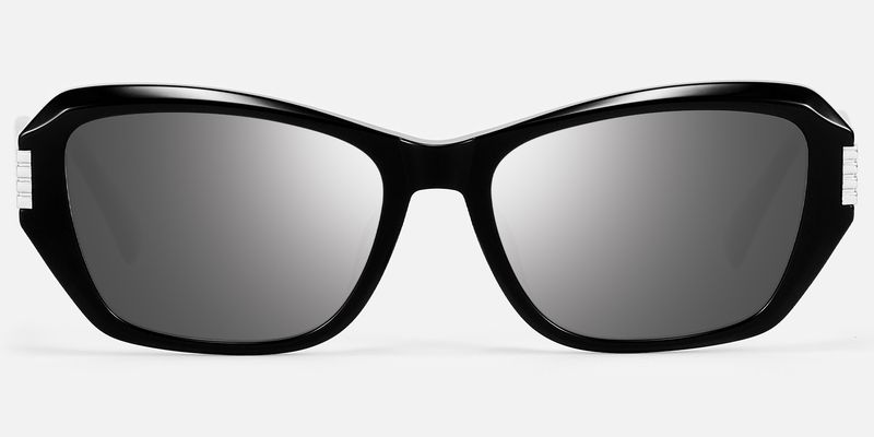Flicker - Geometric Black Bug Eye Sunglasses | Vooglam