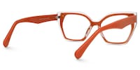 Delyth - Cat Eye Orange Eyeglasses - 3