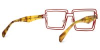 Aethwy - Square Red Eyeglasses | Vooglam Side View