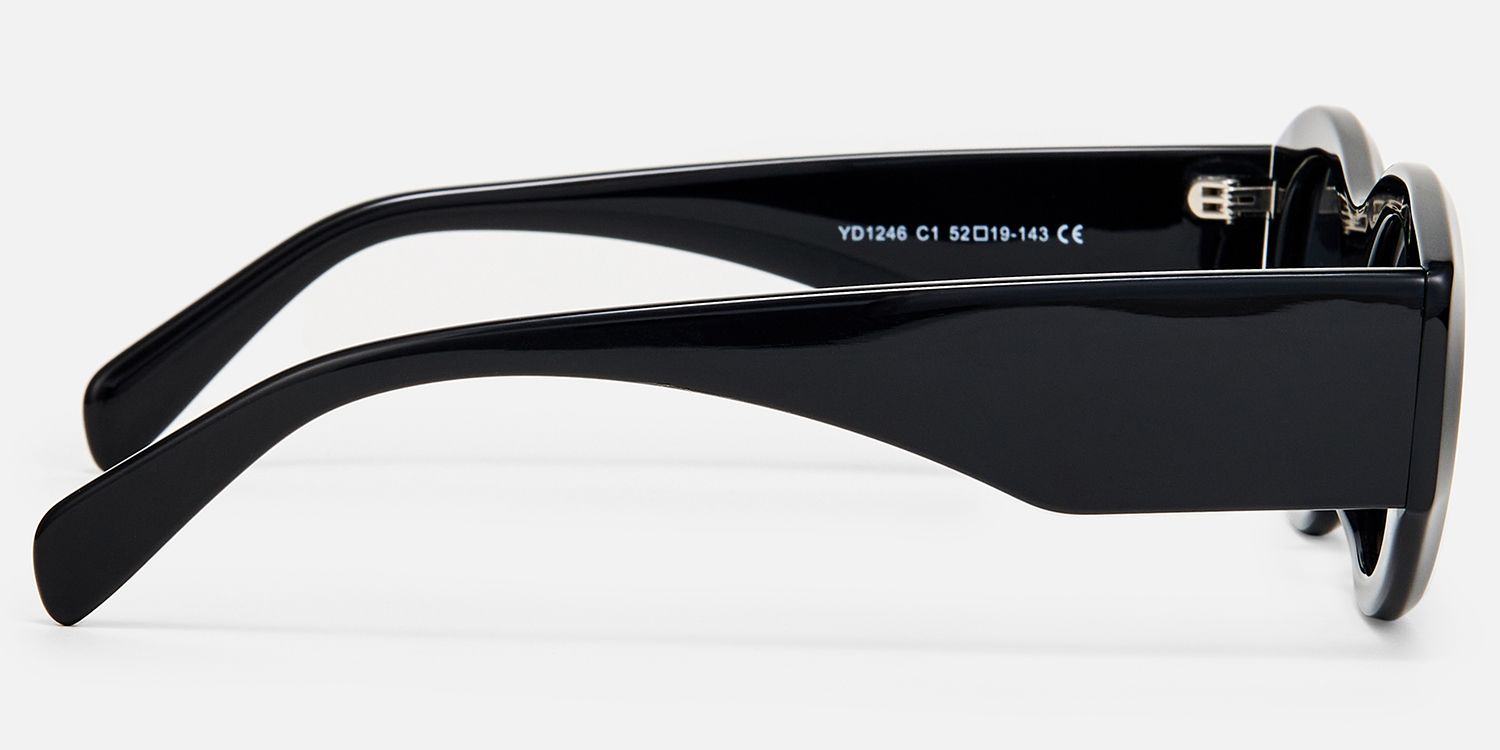 Aura - Cat Eye Black Sunglasses | Vooglam Side View
