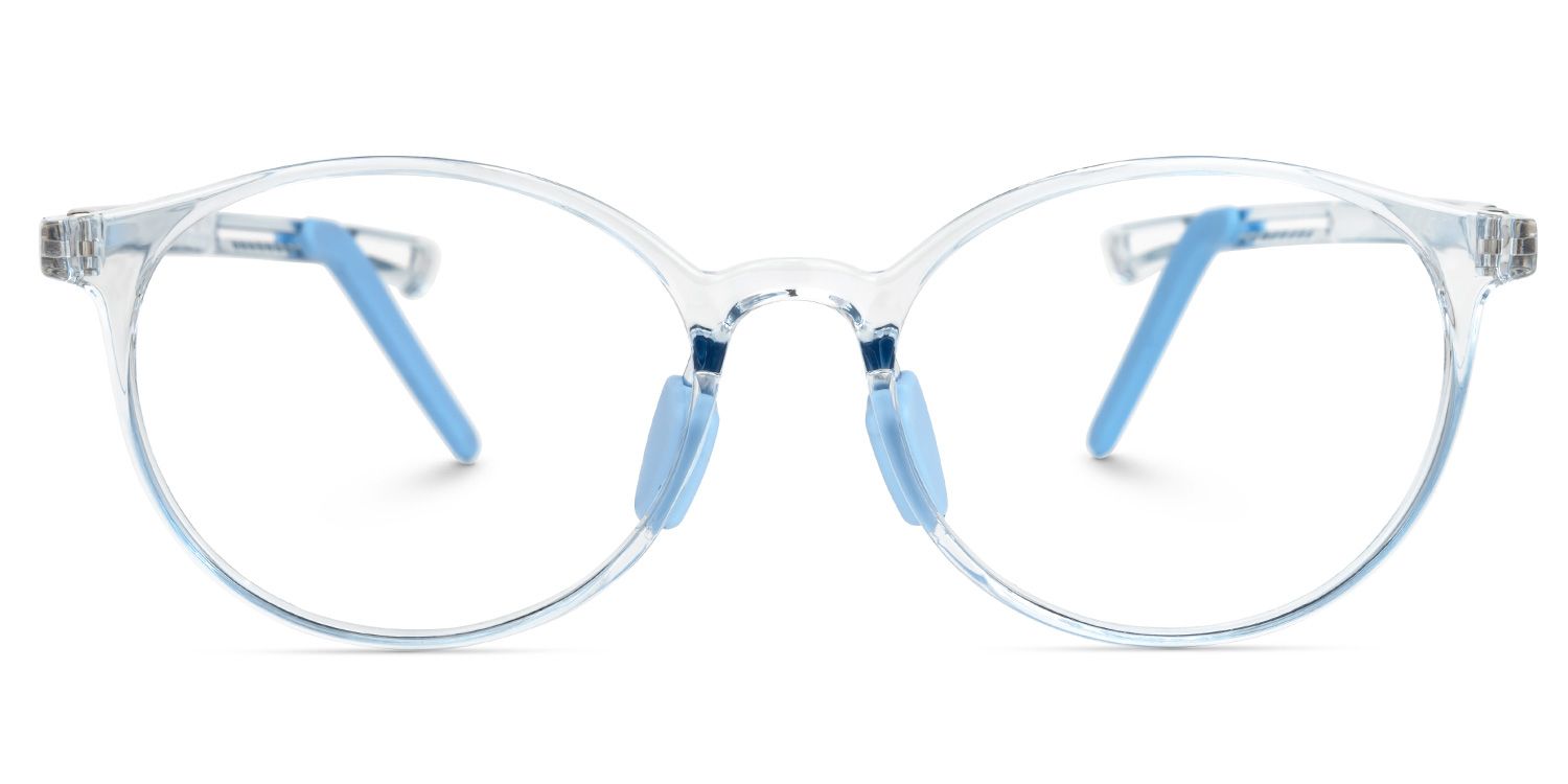 Joshua - Round Blue Kids Eyeglasses | Vooglam Angle View