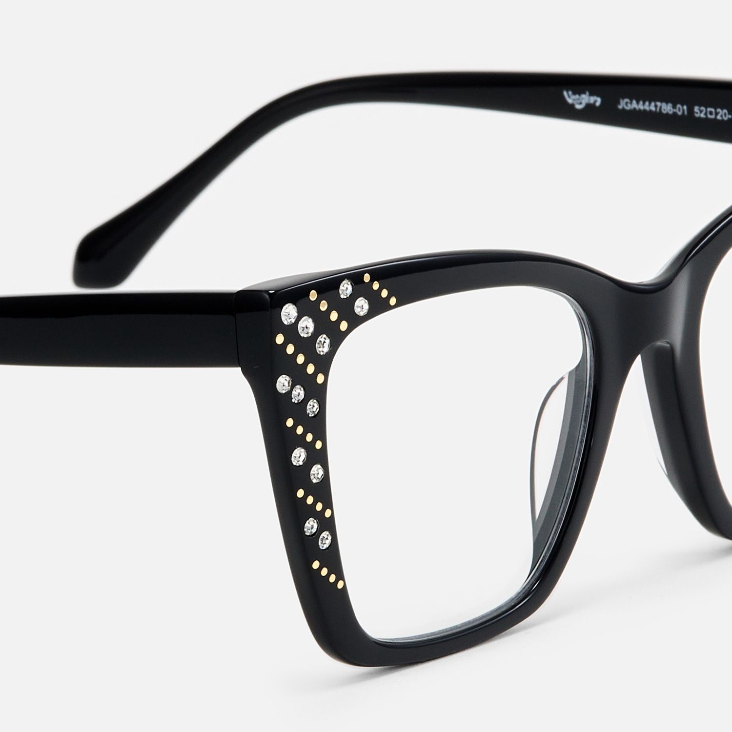 Glitz - Cat Eye Black Eyeglasses | Vooglam Design Details