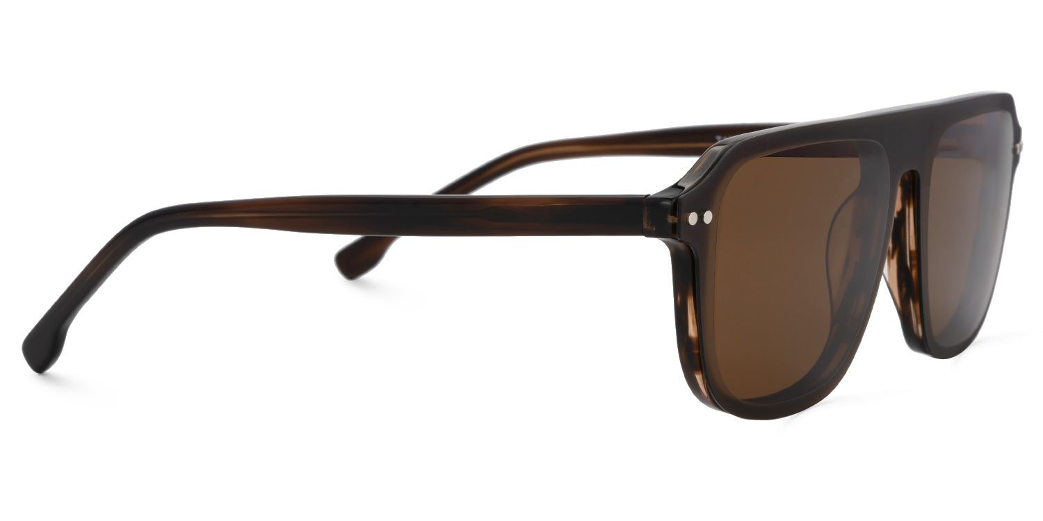 Naiser - Aviator Brown Sunglasses by Vooglam - Product View 5
