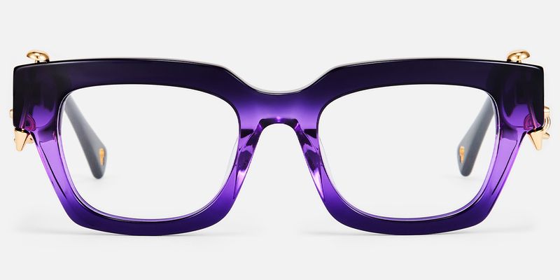 Sabrina - Rectangle Purple Acetate Eyeglasses | Vooglam