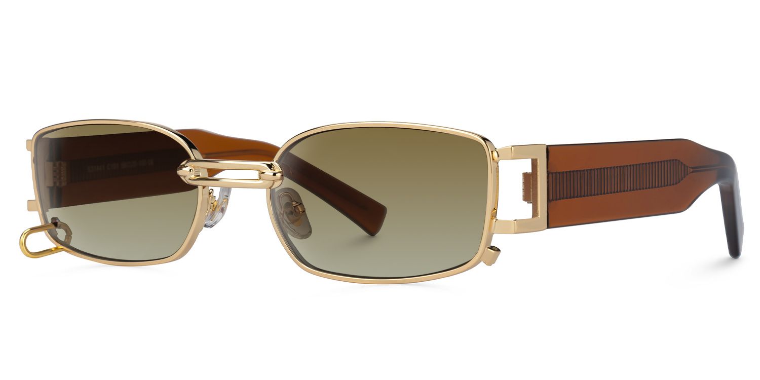 Eliakim - Rectangle Brown Sunglasses | Vooglam Front View