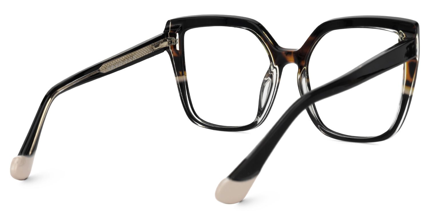 Faizan - Square Black/Tortoise Eyeglasses | Vooglam Side View