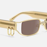 Riff - Rectangle Gold Sunglasses | Vooglam Design Details