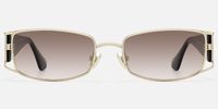 Wren - Gradient Lens Rectangle Gold Sunglasses | Vooglam Angle View